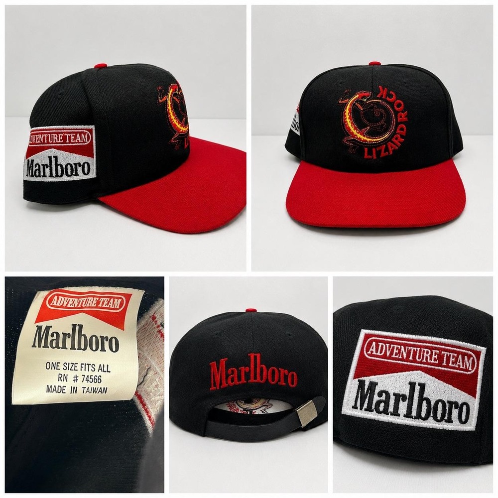 Vintage Marlboro Adventure Team "Lizard Rock" Leather‑Strap Hat